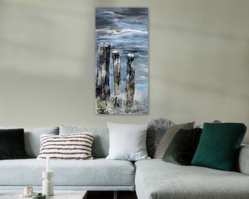 Strandpalen van Rita Tielemans Kunst