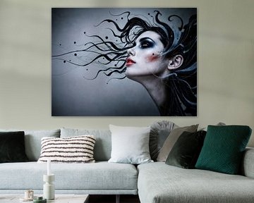 Verweven Gedachten – Surrealistisch Portret in Beweging