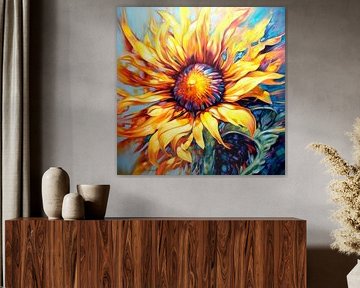 Old Master zonnebloem solitaire bloesem expressief rijk in detail