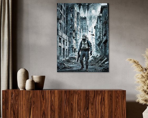 Voorbeeld van het werk in een kamer