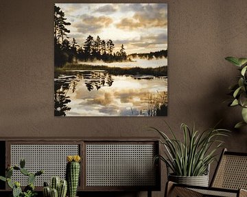 Serene Landscape with Trees and Water by Karina Brouwer