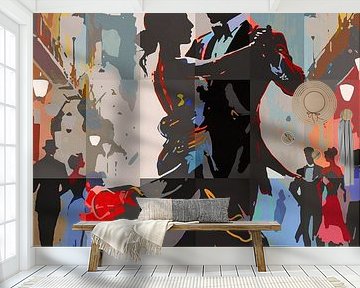 Romantische Pop Art Tango Dans in de Straat
