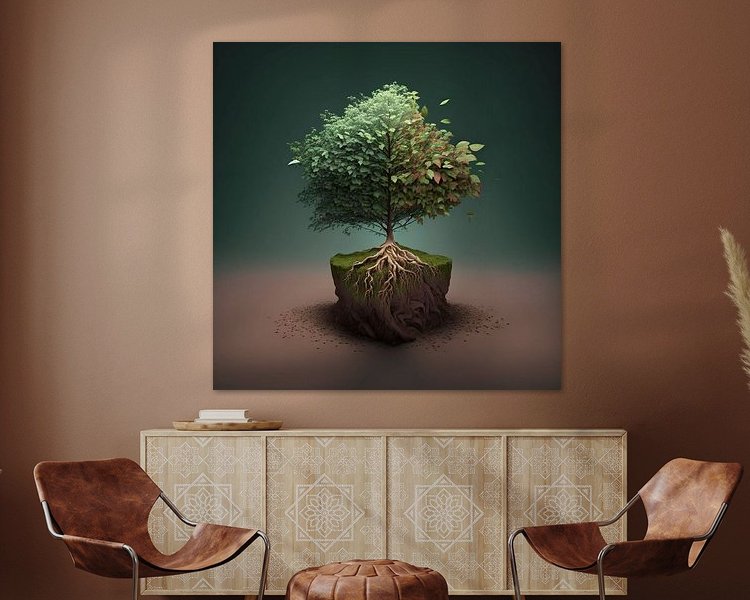 Voorbeeld van het werk in een kamer