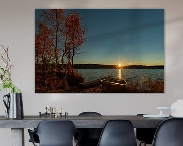 Goldene Stunde am See .... Herbstfarben in Schwedisch-Lappland von Fototante