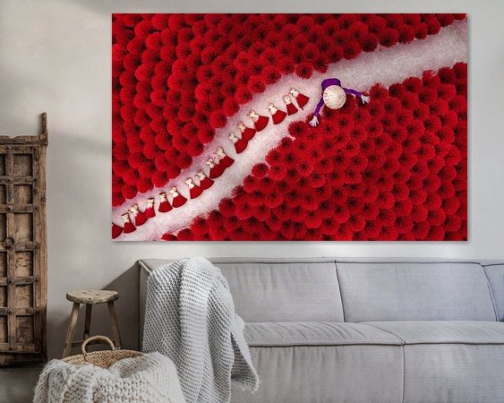 Voorbeeld van het werk in een kamer