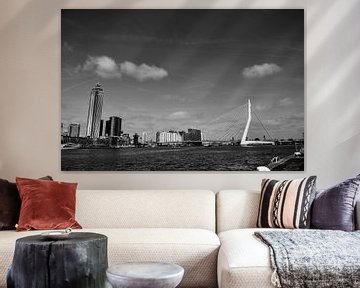 Stadsgezicht van de Erasmusbrug en de stad Rotterdam van Pix-Art by Naomi.k