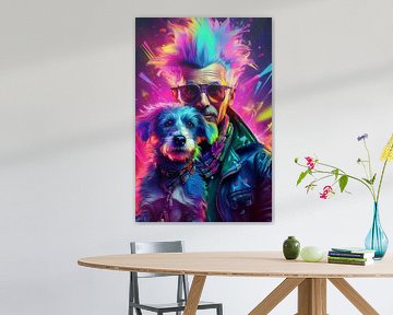 alter Punker mit Hund von Jörg B. Schubert