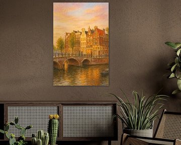 Zonsondergang in Amsterdam: Sfeer van de Grachten van But First Framing