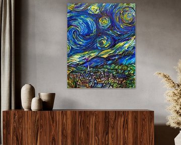 Die sternenklare Nacht. Inspiration Vincent van Gogh ( 2 ) von Ineke de Rijk