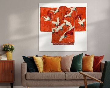 Rode KIMONO met kraanvogels van Affect Fotografie