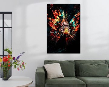 Lionfish in neon kleuren van Art & Soul Creations