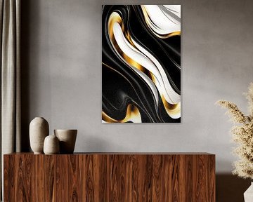 Abstract lines with gold accents by Art & Soul Creations