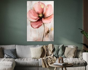 Flower with abstract gold accents