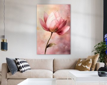 Roze lotus met gouden accenten van Imperial Art House