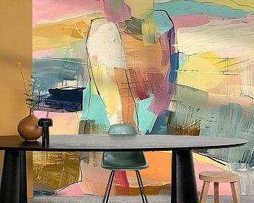 Minimalist Portrait in Colours by Eye catching paintings