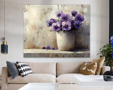 Bloemen Stilleven Modern | Fleeting Beauty of Raw Bloom van Kunst Kriebels