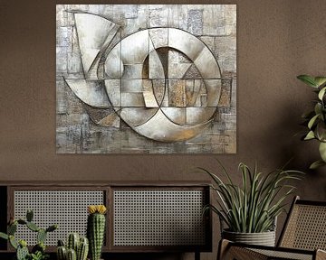 Abstract Geometrisch | Melodic Geometry Flow van ARTEO Schilderijen