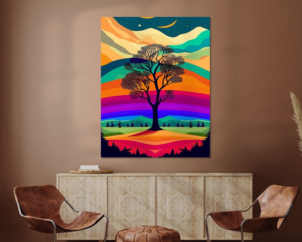 Voorbeeld van het werk in een kamer