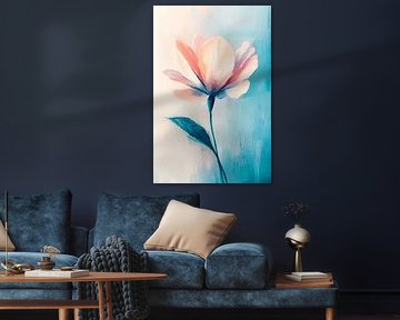 Abstracte bloem in zachte kleuren