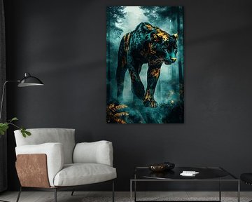 Léopard mystique dans une forêt surréaliste sur Imperial Art House