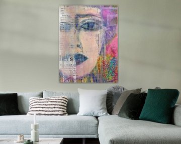 Woman's face with news