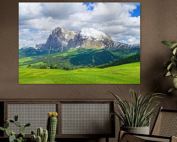 Seiser Alm panorama in de Dolomieten tijdens de lente van Sjoerd van der Wal Fotografie