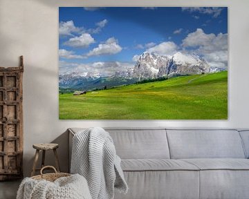 Alpe di Siusi panorama in de Dolomieten tijdens de lente