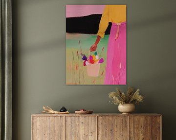 Een mand vol wilde bloemen van Carla Van Iersel