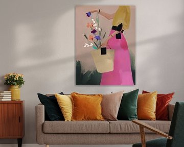 Een mand vol wilde bloemen van Carla Van Iersel