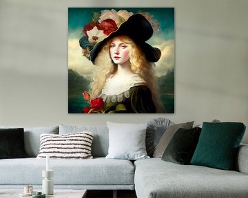 Romantische vrouwenhoed historisch gracieus landschap edel van gm_designs
