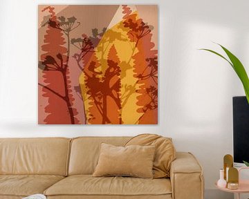 Abstracte tuin in heldere pasteltinten van Dina Dankers