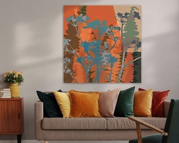 Wilde bloemen en varens in zachte kleuren van Dina Dankers