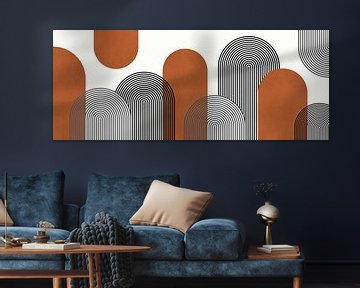 Red geometric shapes 1 by Vitor Costa