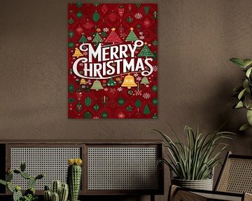 Roter fröhlicher Weihnachtsbaum