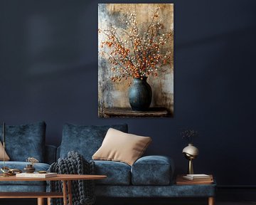Decoratieve vaas met herfsttakken van Imperial Art House