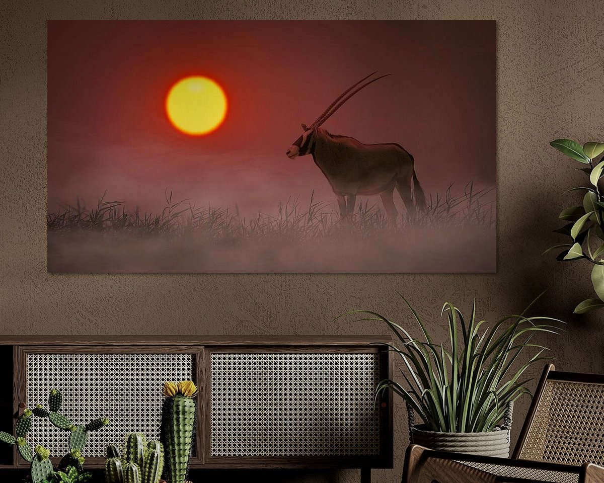 Voorbeeld van het werk in een kamer