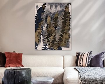 Aardetinten Botanisch met abstracte vormen van Dina Dankers