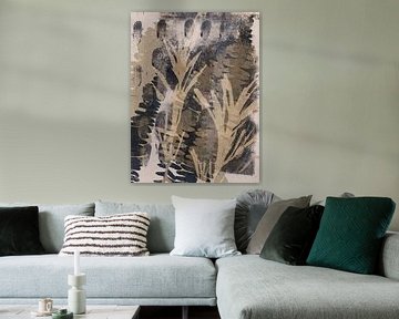 Bladeren met textuur in Wabi-Sabi aardetinten van Dina Dankers