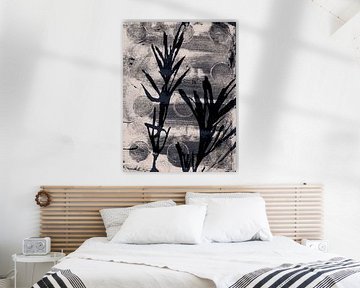Botanische collage met Wabi-Sabi-textuur van Dina Dankers