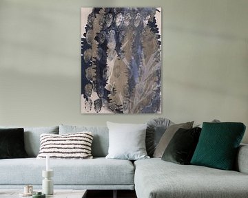 Neutrale kunst met varens en organische vormen van Dina Dankers