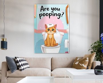 Oranje Kat Grappig Meme "Ben Je Aan Het Poepen" van MIROKKU