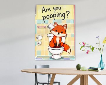 Schattige rode vos Grappige meme "Ben je aan het poepen" van MIROKKU