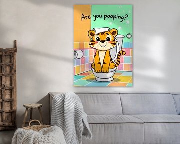 Schattige Kleine Tijger Grappige Meme "Ben Je Aan Het Poepen" van MIROKKU