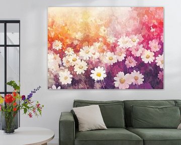 Floral Dance in Pastel van Abstract Schilderij