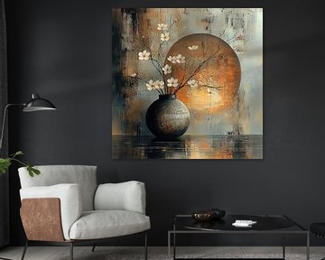 Modern Bloemen Stilleven | Iron Blossom Echo van Kunst Kriebels