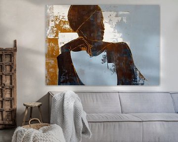 Vrouwenfiguur | Profile Nuance van Abstract Schilderij