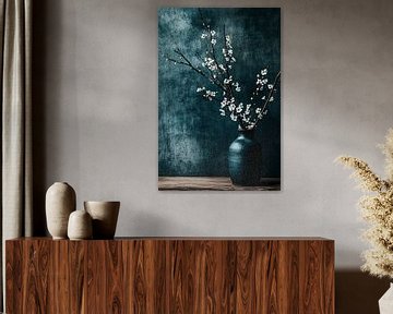 Keramische Vase mit Blütenzweigen von Art & Soul Creations