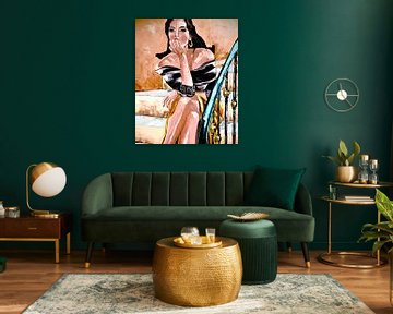 Jeune femme Brune assise