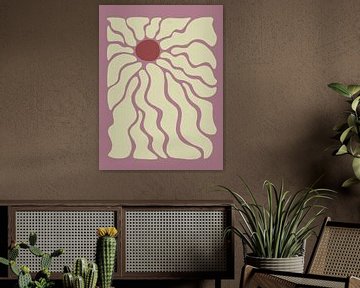70s Bubbly flower mauve beige van The Art Kroep