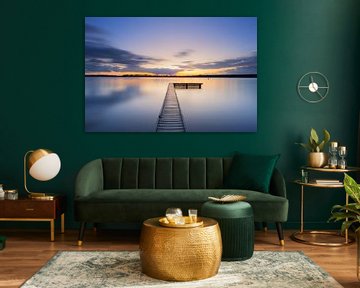 Aanlegsteiger aan het Veerse Meer tijdens zonsondergang van Sugar_bee_photography